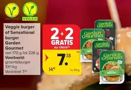 Carrefour Veggie burger of Sensational burger Garden Gourmet aanbieding