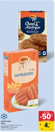 Carrefour Hamburgers Mora aanbieding