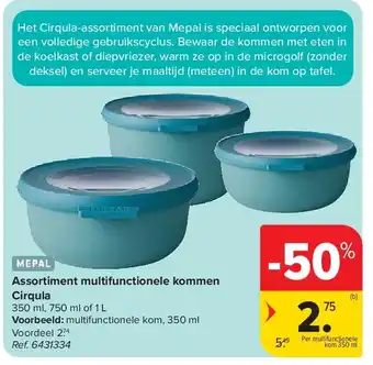 Carrefour Assortiment multifunctionele kommen Cirqula aanbieding