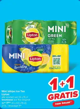 Carrefour Mini blikjes Ice Tea Lipton aanbieding