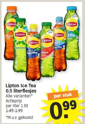 Albert Heijn Lipton Ice Tea 0.5 literflesjes aanbieding