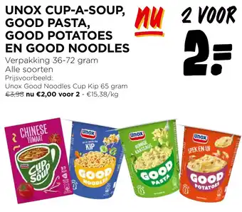 Jumbo Unox cup a soup, good pasta, good potatoes en good noodles aanbieding