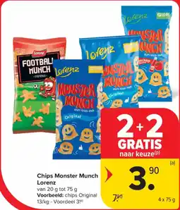 Carrefour Market Chips Monster Munch Lorenz aanbieding