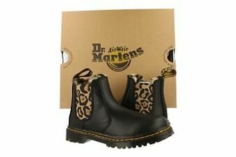 Berca Shoes Dr. Martens Laars Meisjes Maat 28/36 2976 Leonore Chelsea Boot Met Rits - Zwart aanbieding