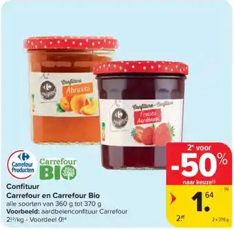 Carrefour Market Confituur Carrefour en Carrefour Bio aanbieding