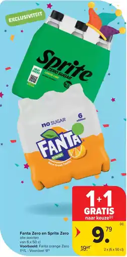 Carrefour Market Fanta Zero en Sprite Zero aanbieding