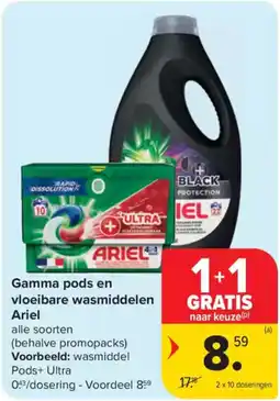 Carrefour Market Gamma pods en vloeibare wasmiddelen Ariel aanbieding