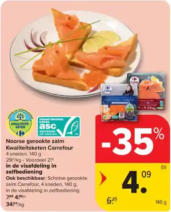 Carrefour Market Noorse gerookte zalm Kwaliteitsketen Carrefour aanbieding