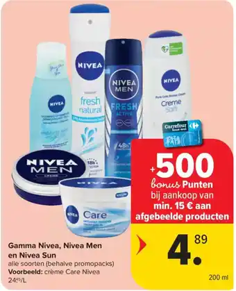 Carrefour Market Gamma Nivea, Nivea Men en Nivea Sun aanbieding