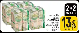 Cora Halfvolle melk CAMPINA Per stuk afzonderlijk: 6,99 € aanbieding