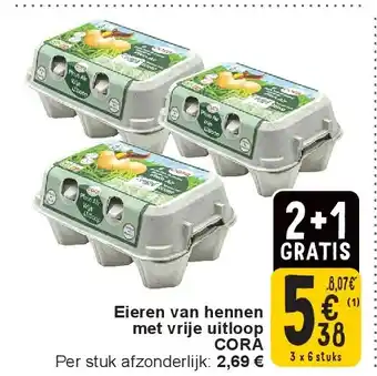 Cora Eieren van hennen met vrije uitloop CORA aanbieding