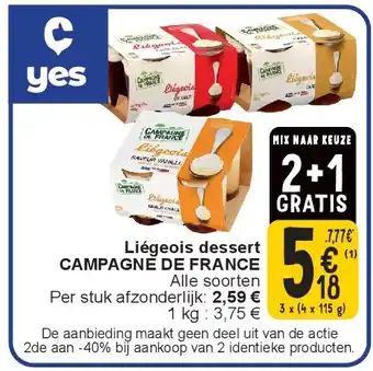 Cora Liégeois dessert CAMPAGNE DE FRANCE aanbieding