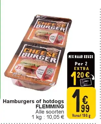 Cora Hamburgers of hotdogs FLEMMING aanbieding