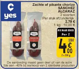 Cora Zachte of pikante chorizo SÁNCHEZ ALCARAZ aanbieding