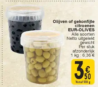 Cora Olijven of gekonfijte citroenen EUR-OLIVES aanbieding