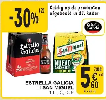 Cora ESTRELLA GALICIA of SAN MIGUEL aanbieding