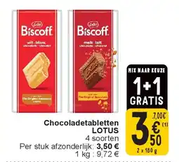 Cora Chocoladetabletten LOTUS aanbieding