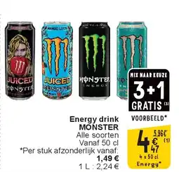 Cora Energy drink MONSTER aanbieding