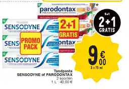 Cora Tandpasta SENSODYNE of PARODONTAX aanbieding