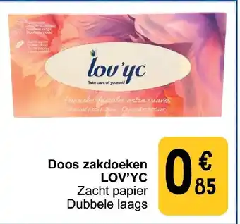 Cora Doos zakdoeken LOV'YC aanbieding