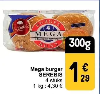 Cora Mega burger SEREBIS aanbieding