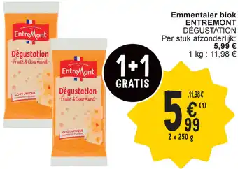 Cora Entremont emmentaler blok dégustation aanbieding