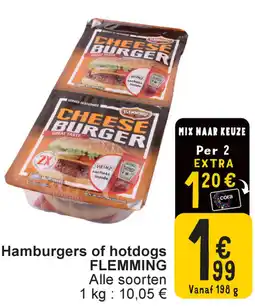 Cora Flemming hamburgers of hotdogs aanbieding