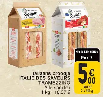 Cora Italiaans broodje italie des saveurs tramezzino aanbieding