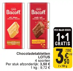 Cora Lotus chocoladetabletten aanbieding