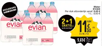 Cora Evian water aanbieding