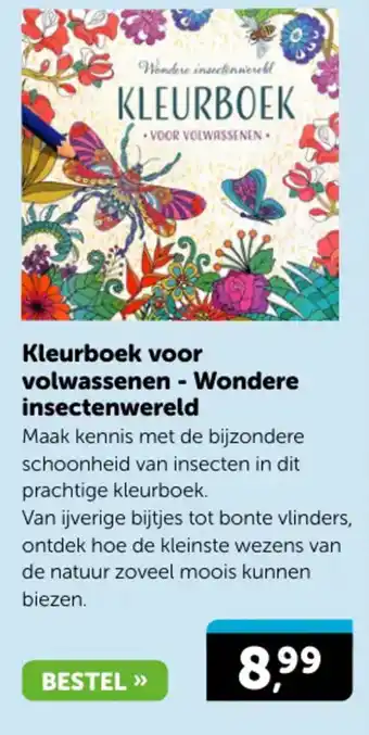 Boekenvoordeel Kleurboek voor volwassenen - Wondere insectenwereld aanbieding