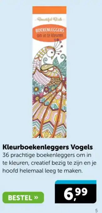 Boekenvoordeel Kleurboekenleggers Vogels aanbieding