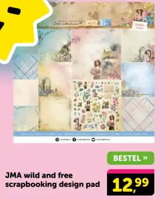 Boekenvoordeel JMA wild and free scrapbooking design pad aanbieding