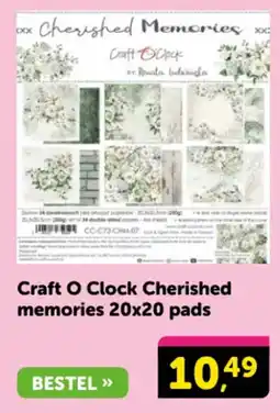 Boekenvoordeel Craft O Clock Cherished memories 20x20 pads aanbieding