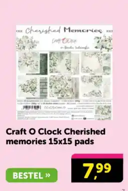 Boekenvoordeel Craft O Clock Cherished memories 15x15 pads aanbieding