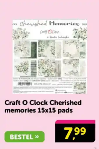 Boekenvoordeel Craft O Clock Cherished memories 15x15 pads aanbieding