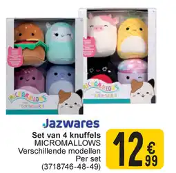 Cora Jazwares set van 4 knuffels micromallows aanbieding