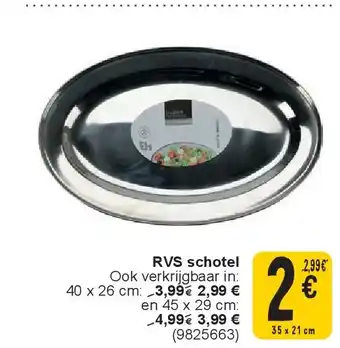 Cora RVS schotel aanbieding