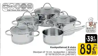 Cora Kookpottenset 9 stuks aanbieding