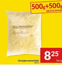 Intermarché Geraspte emmentaler 48%VG aanbieding