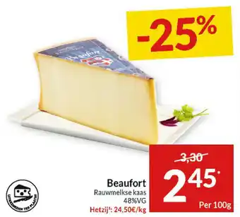 Intermarché Beaufort Rauwmelkse kaas 48%VG aanbieding