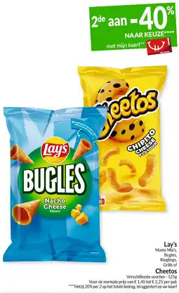 Intermarché Lay's Mama Mia's, Bugles, Ringlings, Grills of Cheetos aanbieding