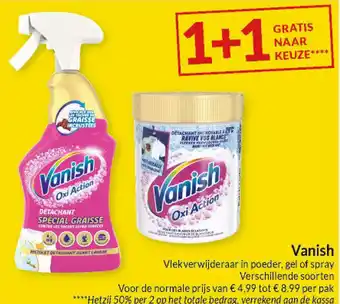 Intermarché Vanish vlekverwijderaar in poeder, gel of spray aanbieding