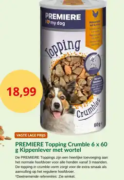 Maxi Zoo Premiere topping crumble kippenlever met wortel aanbieding