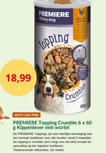 Maxi Zoo Premiere topping crumble kippenlever met wortel aanbieding