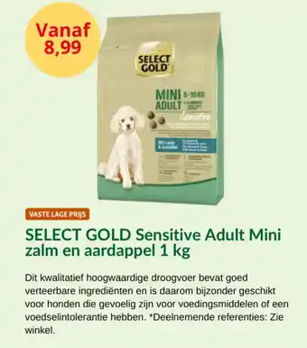 Maxi Zoo Select gold sensitive adult mini zalm en aardappel aanbieding