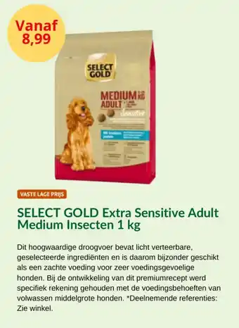 Maxi Zoo Select gold extra sensitive adult medium insecten aanbieding