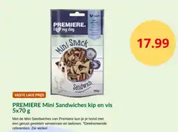 Maxi Zoo Premiere mini sandwiches kip en vis aanbieding