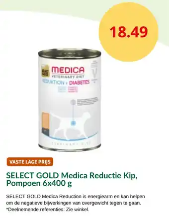 Maxi Zoo Select gold medica reductie kip pompoen aanbieding