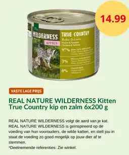 Maxi Zoo Real nature wilderness kitten true country kip en zalm aanbieding